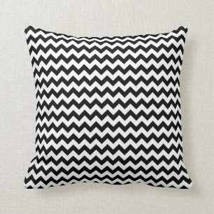 Coussin Design classique Chevron noir et blanc