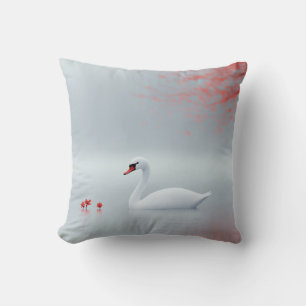 Coussin Design cygne blanc