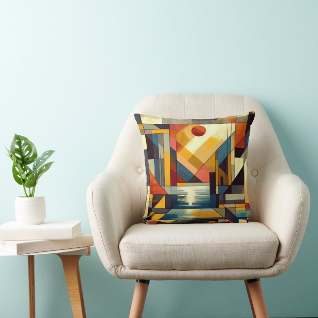 Coussin Design d'art Abstrait au coucher du soleil (Chaise)
