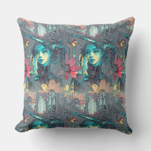 Coussin Design d'art lunaire Abstrait Lancer l'oreiller