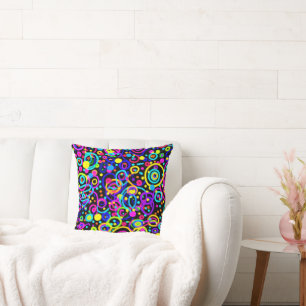 Coussin Design d'art Motif en néon dynamique