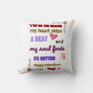 Coussin Design de coeur romantique, cadeau d'amour pour le