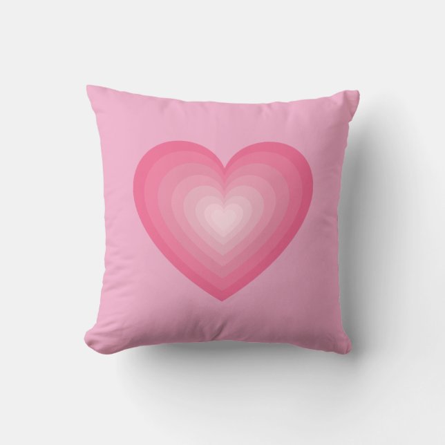 Coussin Design de coeur rose - Symbole d'amour mignon (Recto)