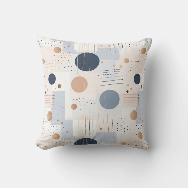 Coussin Design de couleur Abstrait bleu et BrownCouverture (Recto)