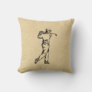 Coussin Design de golf en cuir tanné