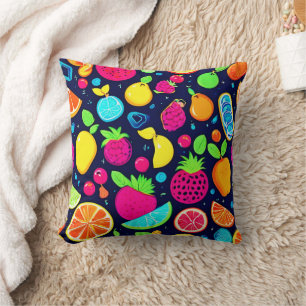 Coussin Design de mosaïque de fruits