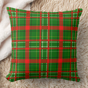 Coussin Design de Motif de Noël Tartan vert