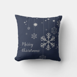 Coussin Design de Noël minimal avec des flocons de neige