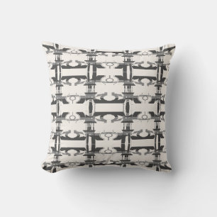 Coussin Design de rangées perpendiculaires gris charbon bl