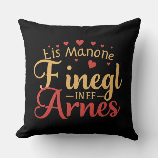 Coussin Design de typographie d'amour personnalisé