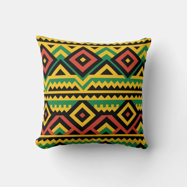 Coussin Design d'impression africain audacieux (Recto)