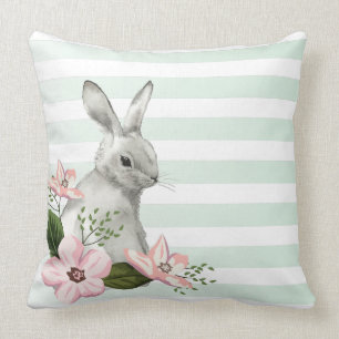 Coussin Design élégant à rayures Bunny