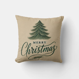 Coussin Design élégant de Noël Joyeux - Arbre Tirée À La M