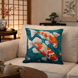 Coussin Design élégant de poisson Koi