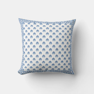 Coussin Design Floral bleu