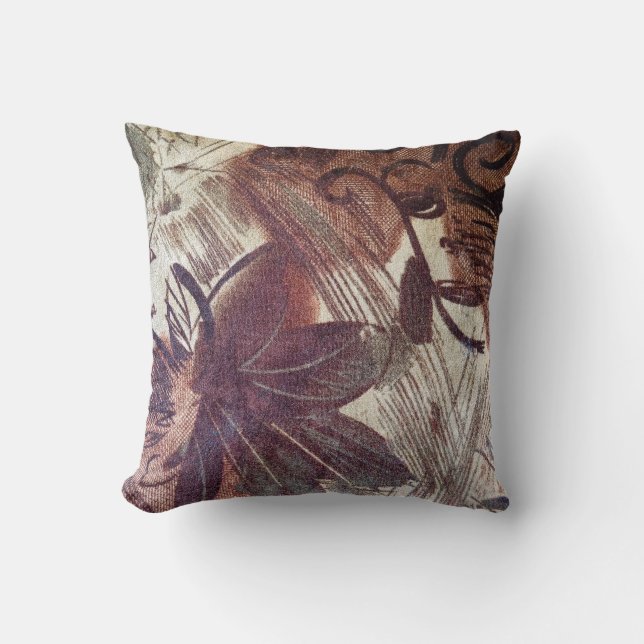 Coussin Design floral Brown Abstrait 1 (Recto)