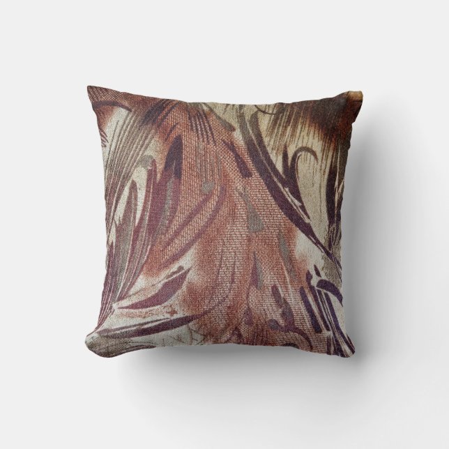 Coussin Design floral Brown Abstrait 2 (Recto)