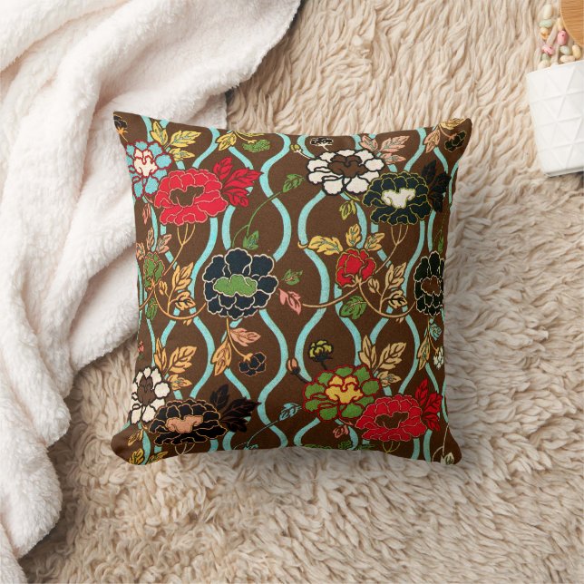 Coussin Design floral japonais vintage (Couverture)