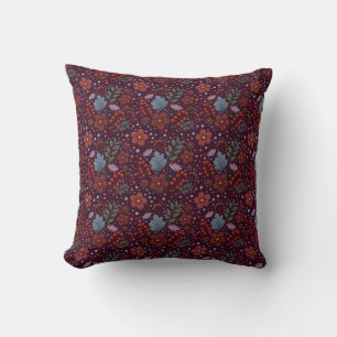 Coussin Design floral pourpre