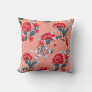 Coussin Design floral vintage motif sans couture avec rose