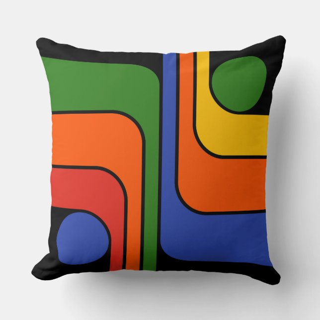 Coussin Design géométrique moderne du milieu du siècle (Recto)