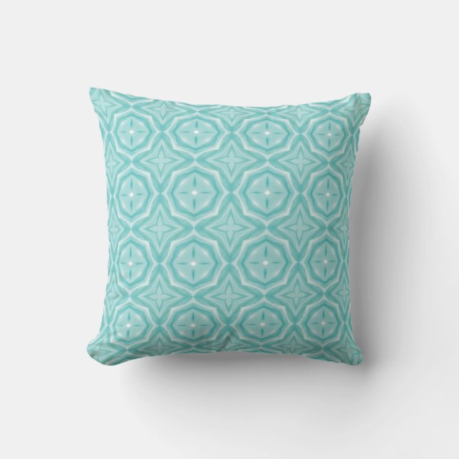Coussin Design géométrique vert turquoise (Recto)