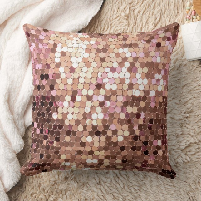 Coussin Design Glam Rose Gold Blush Pink Confetti (Couverture)