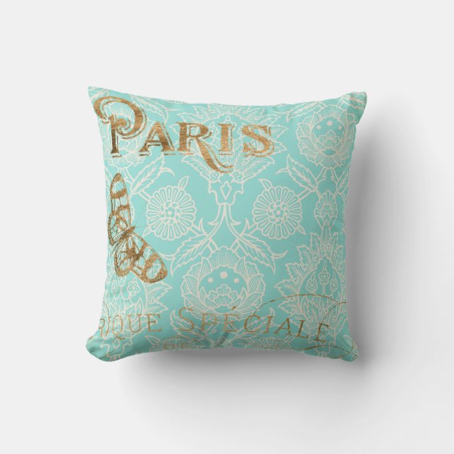 Coussin Design Gold vintage Paris (Recto)
