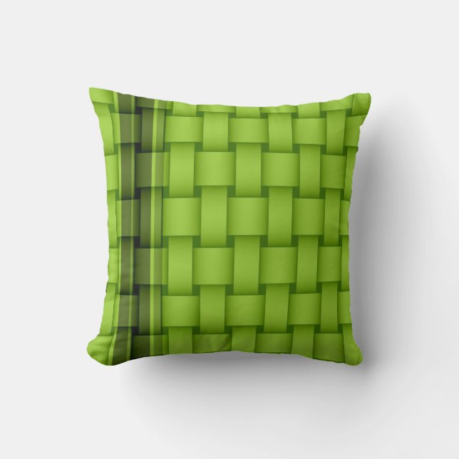 Coussin Design graphique rétro à bandes vertes de citron v (Recto)