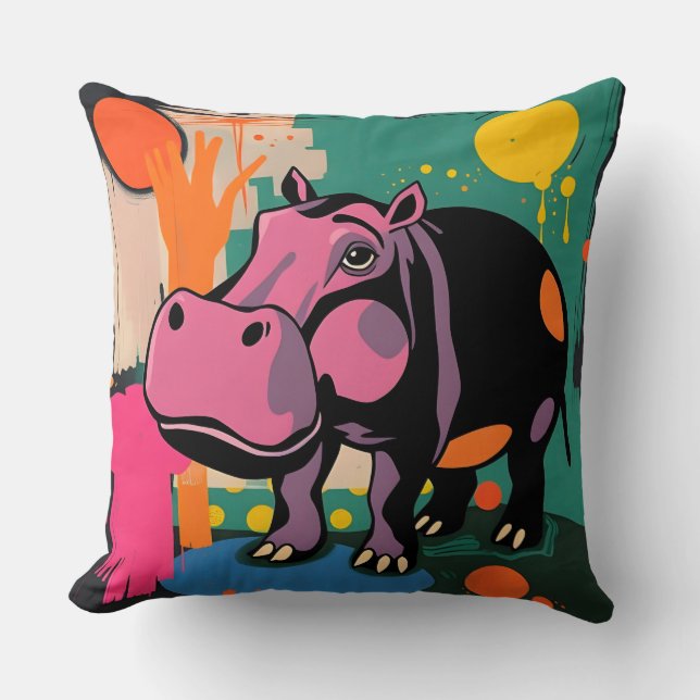 Coussin Design hippo dynamique (Recto)