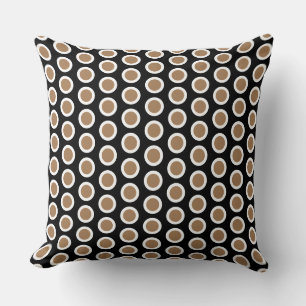 Coussin Design moderne Mocha Noir Brown Motif géométrique