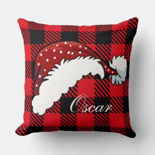 Coussin Design moderne personnalisé chapeau de Père Noël s