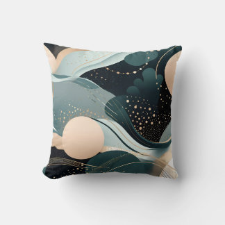 Coussin Design moderne turquoise Abstrait et rose vif