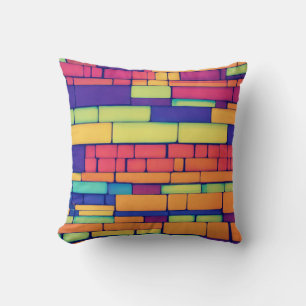 Coussin Design mosaïque en briques de néon