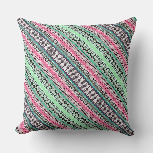 Coussin Design motif aztèque coloré (Recto)