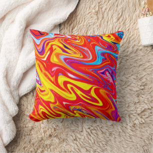 Coussin Design Motif de couleurs vives en gras