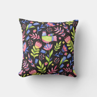 Coussin Design motif floral transparent. Fleurs de printem