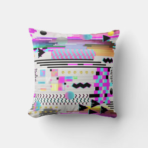 Coussin Design Motif sans soudure. Cyberpunk numérique