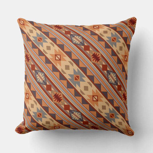 Coussin Design Motif Sud-Ouest Tan (Recto)