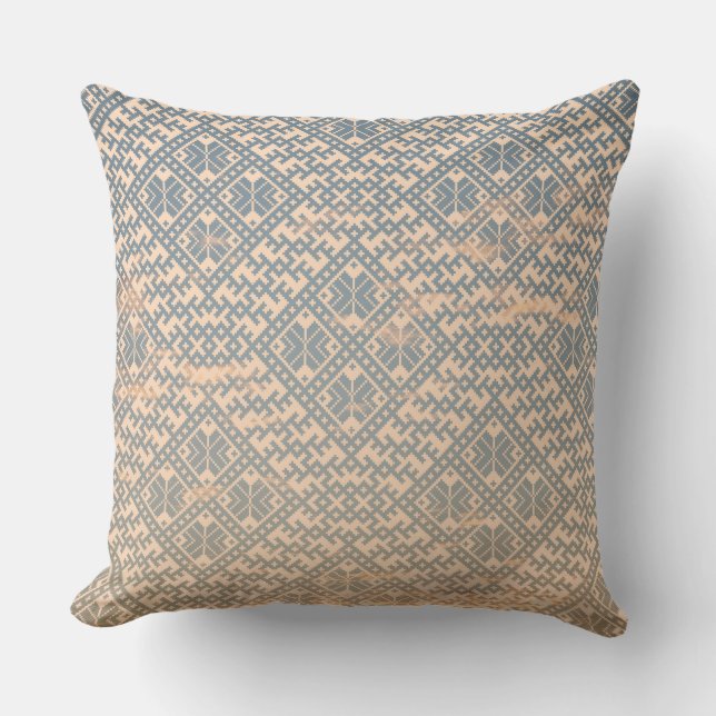 Coussin Design motif traditionnel pastel nordique (Recto)