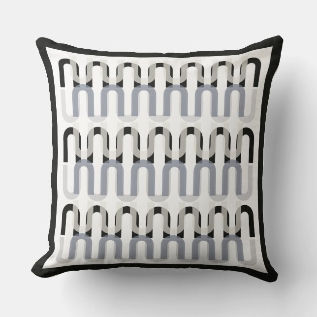 Coussin Design rétro art déco monochromatique (Recto)