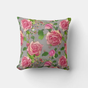 Coussin Design Rose de jardin de campagne français élégant
