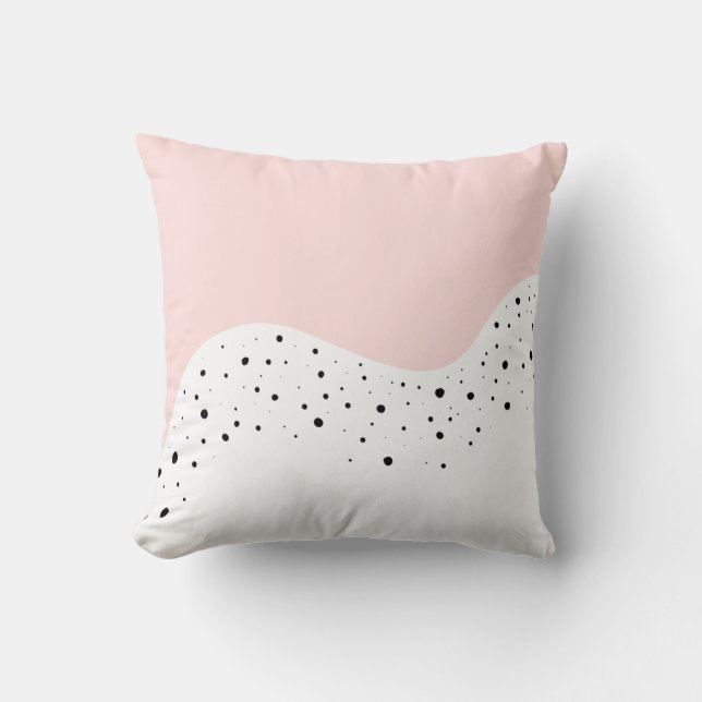 Coussin Design rose minimal avec points (Recto)