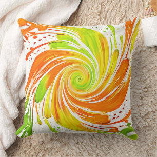 Coussin Design spiral vert et orange