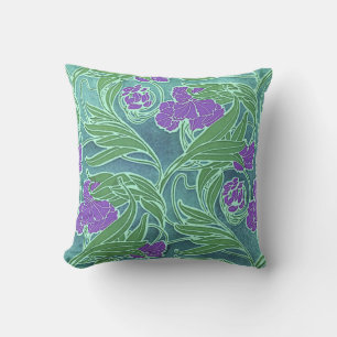 Coussin Design Vintage de fleurs violettes de Seguy