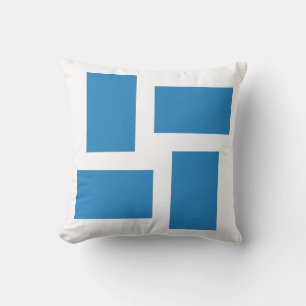 Coussin Dessin abstrait blanc et bleu pastel royal