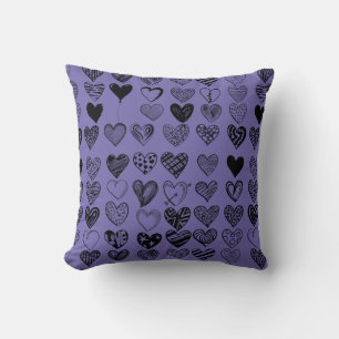 Coussin Dessin adorable de Black Heart Scribble