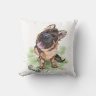 Coussin Dessin animé de chiot Berger allemand adorable
