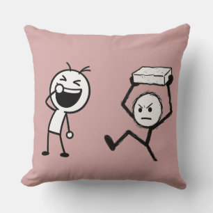 Coussin Dessin animé drôle d'un conflit entre bonshommes b