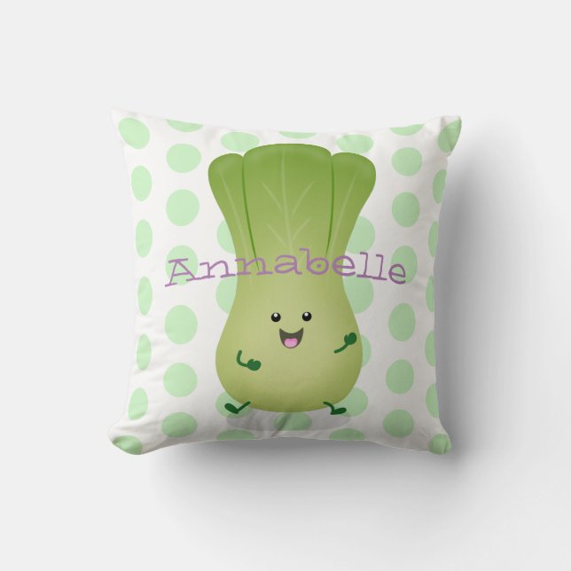 Coussin dessin animé mignon de bok choy (Recto)